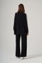 Zipper Detailed Trouser Suit with Stone Detail 1092 Black - 4