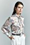 Floral Print Scarf Shirt - Powder Pink