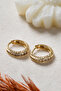 Women's Minimal Zircon Stone Gold Hoop Earrings
