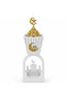 Elegant White Ceramic Incense Burner with Shiny Gold Lid – Luxury Decorative Aromatherapy Acc