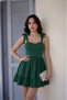 Women's Strapless Collar Tie-Detail Strap Design Flared Mini Homecoming Evening Dress