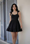 Women's Strapless Collar Tie-Detail Strap Design Flared Mini Homecoming Evening Dress - 6
