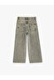 Cotton Loose Fit Distressed Wide Leg Denim Trousers with Sequin Detail - 4