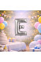 Silver Letter E Foil Balloon 40” (100 cm) – Helium Compatible, Packaged