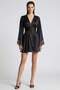 Brigette Black Gold Detailed Lace Detailed Short Satin Dressing Gown / Kimono - 2