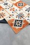 Lavin Orange Cream Flower Figured Kilim Rug Woven Sole, Overlock Without Fringe, Hypoallergenic - 5