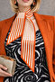 Choose Your Style Striped Asalet Patterned Orange Tie / Scarf / Foulard 105X9 cm