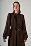Scarf Detailed Lined Dress 2028 Mocha