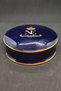 Limoges Antique Dark Cobalt Blue Porcelain Bonbonniere Jewelry Box 240 ml