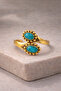 Natural Stone Brass Ring - 2