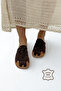 Brown Suede Genuine Leather Women's Slipper Of1073 - 2