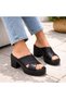 Women's Platform Heels Slipper – Cross-Strapped Orthopedic Sole Casual Stylish Slipper - 6