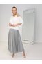Buketli̇ Women's Sleeveless Skirt Pu Polka Dot Two-Piece Dress with Pleated Short Blouse - 7