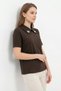 Bitter Brown Collar Stone Short Sleeve T-Shirt 6294 - 2