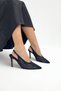 Black Suede Sheer Detailed Heeled Shoes Gd340 - 2