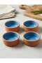 Set of 4 Natural Clay Bowls 150 ml