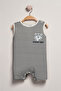 Striped Strap Barbatöz Jumpsuit with Tiger Figure