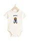 Short Sleeve Baby Bodysuit & Onesie – 100% Cotton Bodysuit with Cotton Snap Fasteners Teddy Bear Printed - 2