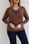 Large Size Double Piping Buttoned Cotton Pack Stretch Fabric Basic Blouse - 6