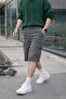 Men's Trend High Waist Long Smoked Cargo Pocket Shorts - 3