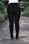 Black Plus Size High Waist and Elasticized Steel Knitted Full-Length Lycra Tight-Leg Pants - 6