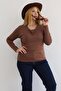 Large Size Double Piping Buttoned Cotton Pack Stretch Fabric Basic Blouse - 3