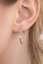 Zircon Stone Heart Detailed Hoop Earrings – Minimal Earrings with Fine Stones - 2