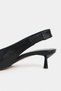 Lunix Black Matte Pointed Toe Slingback Stiletto Heel U Women's Shoes - 7