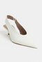 Lunix White Matte Pointed Toe Slingback Stiletto Heel U Women's Shoes - 5