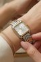 Beis Two Color Special Design Cord Rectangular Dial Lux Premium Women's Wristwatch - 3