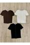 Women's Camisole Blouse with Snap Fasteners Brown 10882-1 - 4