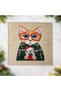45X45 Cat with Glasses Patterned Decorative Cushion Case - 3