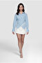 Women's Striped Lace Detailed Back Design Shirt - 6