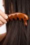 Sandalwood Scalp Massage Comb Wooden Gua Sha Head Leather Si Meridian Acupressure Massage Comb At-139 - 6
