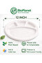 12 Inch 4 Compartment Sugarcane Bagasse Divided Plates, Pack of 15, Disposable Biodegradable Plates for Catering, Parties & Everyday Serving - 3
