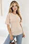 Tie-Detail Short Sleeve T-Shirt Beige - 2