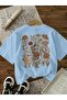 Retro Botanical Back Printed Floral Print Premium Women's Oversized T-Shirt