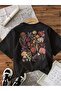 Retro Botanical Back Printed Floral Print Premium Women's Oversized T-Shirt