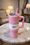 Steel Tumbler Thermos with Handle 1.2 L Large Size with Straw Compatible with Car Cup Holder Hot and Cold Holder - 3