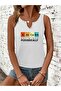 Women's Sarcasm Printed Half V-Neck Sleeveless Regular Fit Casual T-Shirt - 2