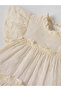 Popees Baby Girls Textured Tiered Ruffle Cotton Dress - 4