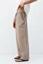 Super Baggy Fit Linen Pants Stone - 3