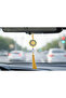 Allah Written Stone Rear View Mirror Ornament Blue Gold Crystal Stone Premium Car Interior Ornament