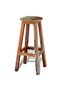 Bar stool, solid recycled wood - 2