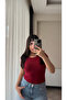 Women's Burgundy Crew Neck Cotton Pack Soft Basic Blouse