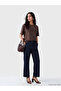 Lcw Vision Brown Crew Neck Printed Oversize Women's T-Shirt