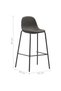 Bar stools, 4 pcs., dark grey, fabric - 7