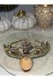 Princess Crown with Powder Crystal Stones and Gold Plating, Elegant Birthday Hair Accessory