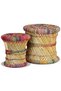 Chindi detail stools, 2 pcs., multicolor, Bamboo - 2