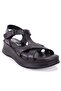 Dza07-600011 Black Daily Orthopedic Leather Women's Sandals